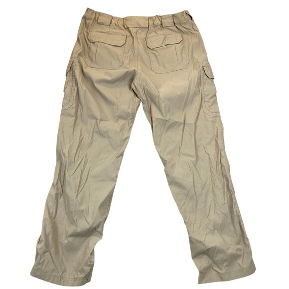 Duluth Trading Co Mens Cargo Pants XL Khaki Flat Front Straight Outdoors Hiking - Picture 2 of 10